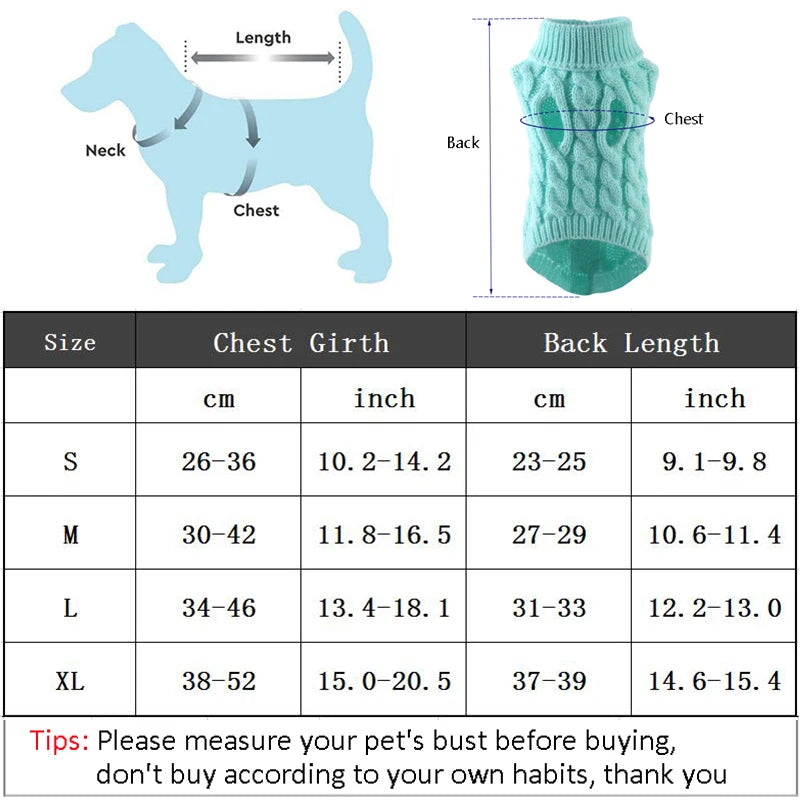 Suéter De Gola Alta Para Animais De Estimação - Ideal Para Gatos E Cães Pequenos E Médios