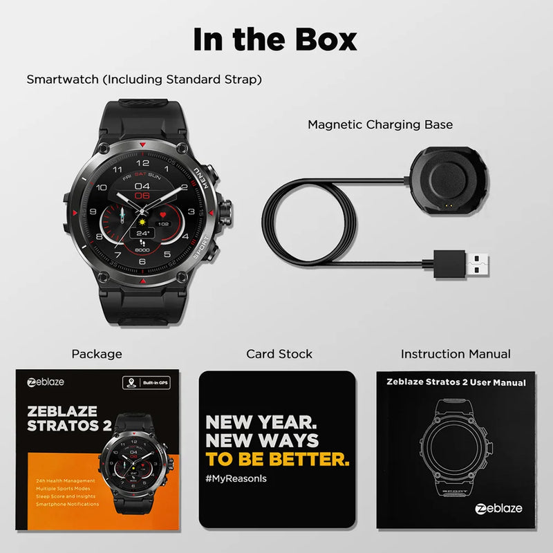 Smartwatch Zeblaze Stratos 2 - Display Amolded, GPS, Bateria De Até 25 Dias