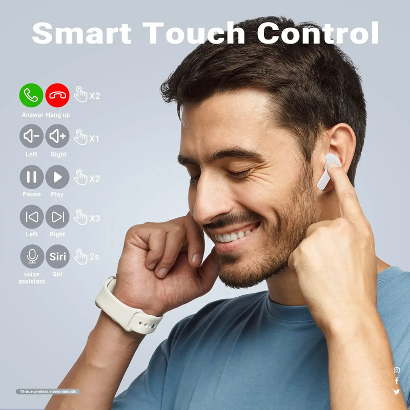 Fone de Ouvido Bluetooth TWS BT30 - Estéreo, Display Digital, Auricular Com Cancelamento De Ruído, Microfone